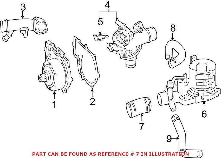 Mercedes Engine Coolant Hose 6512030300